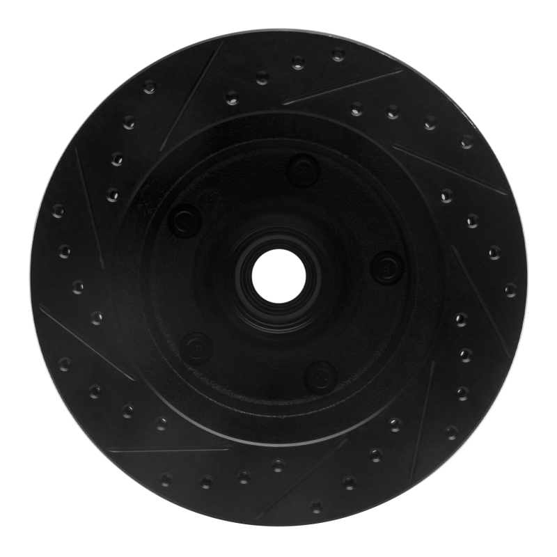Picture of R1 73-93 Ford E-100 Econoline Front Right Drilled & Slotted Black Brake Rotor