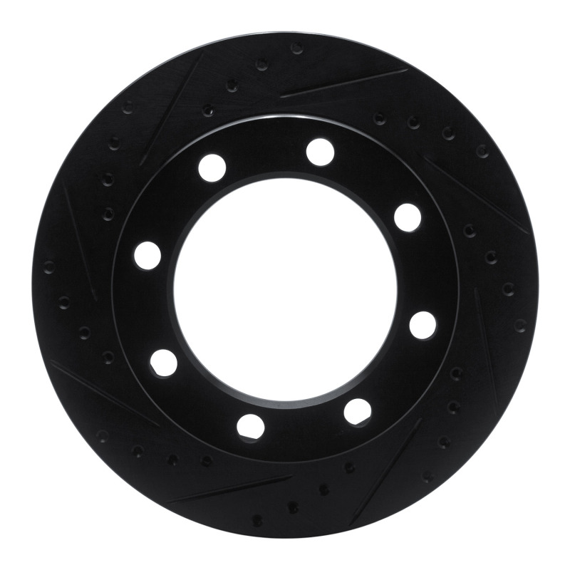 Picture of R1 80-94 Ford F-250 4WD (Excl Super Duty) Front Left Drilled & Slotted Black Brake Rotor