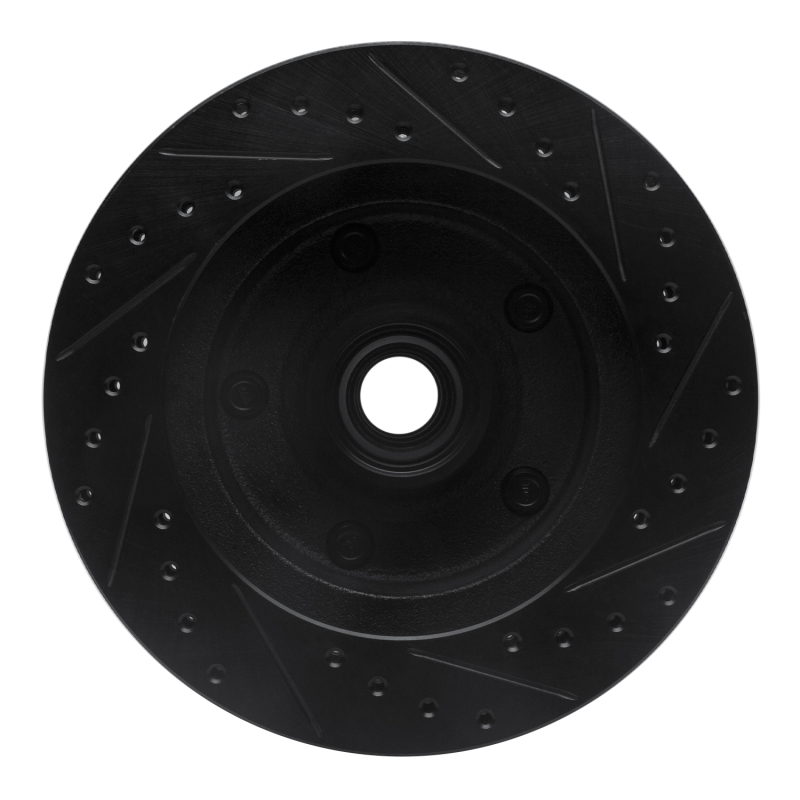 Picture of R1 73-93 Ford E-150 Econoline Front Left Drilled & Slotted Black Brake Rotor