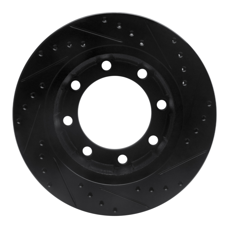 Picture of R1 76-79 Ford F-250 4WD (Excl Super Duty) Front Left Drilled & Slotted Black Brake Rotor