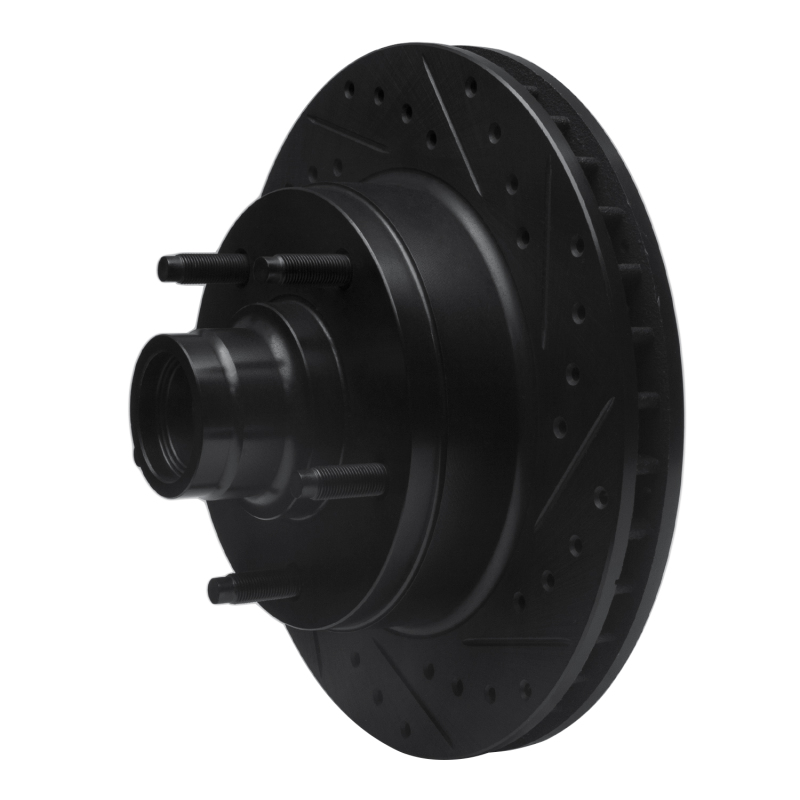 Picture of R1 73-93 Ford E-100 Econoline Front Right Drilled & Slotted Black Brake Rotor