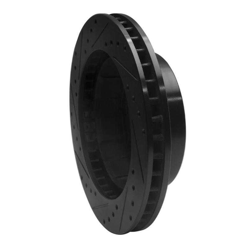 Picture of R1 76-79 Ford F-250 4WD (Excl Super Duty) Front Right Drilled & Slotted Black Brake Rotor