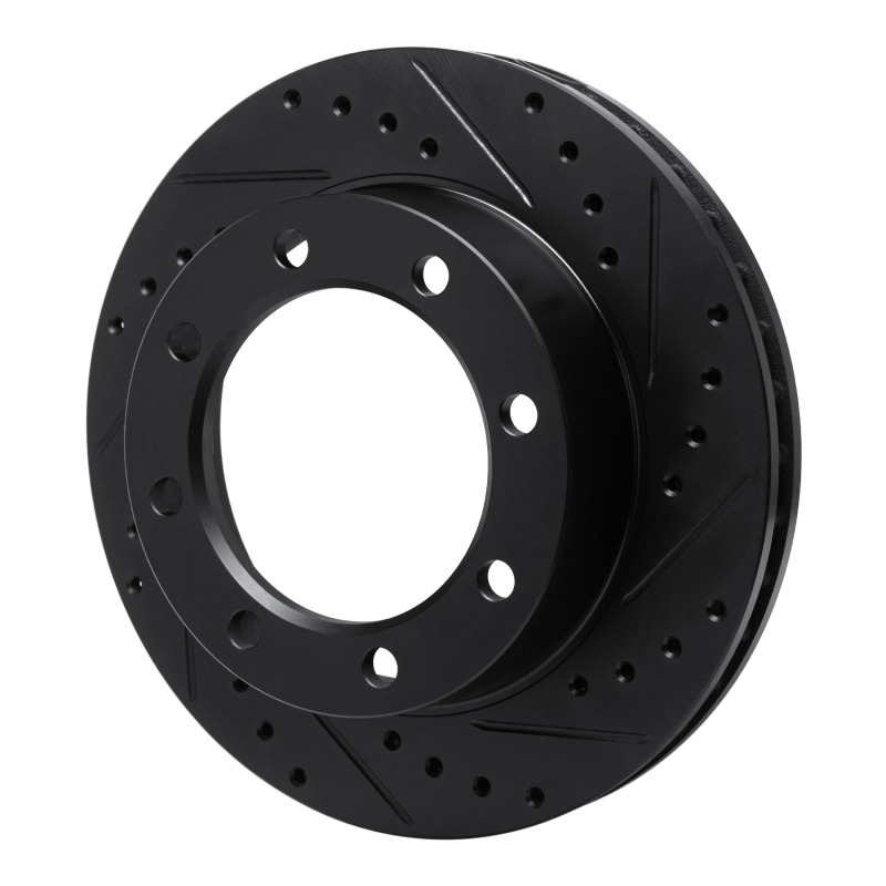 Picture of R1 77-79 Ford F-250 4WD (Excl Super Duty) Front Right Drilled & Slotted Black Brake Rotor