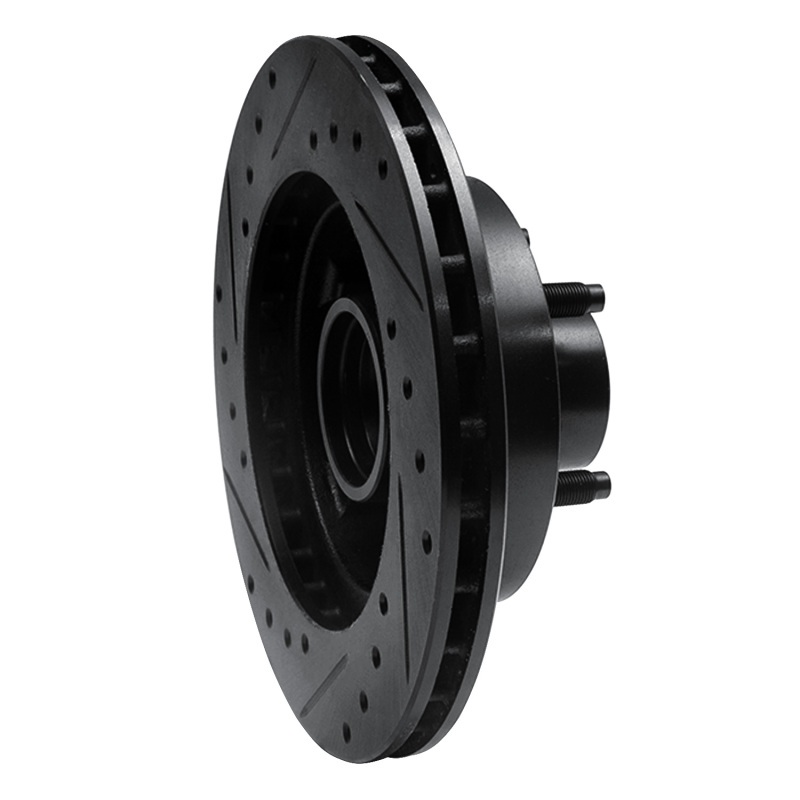 Picture of R1 86-92 Ford Bronco II Front Right Drilled & Slotted Black Brake Rotor