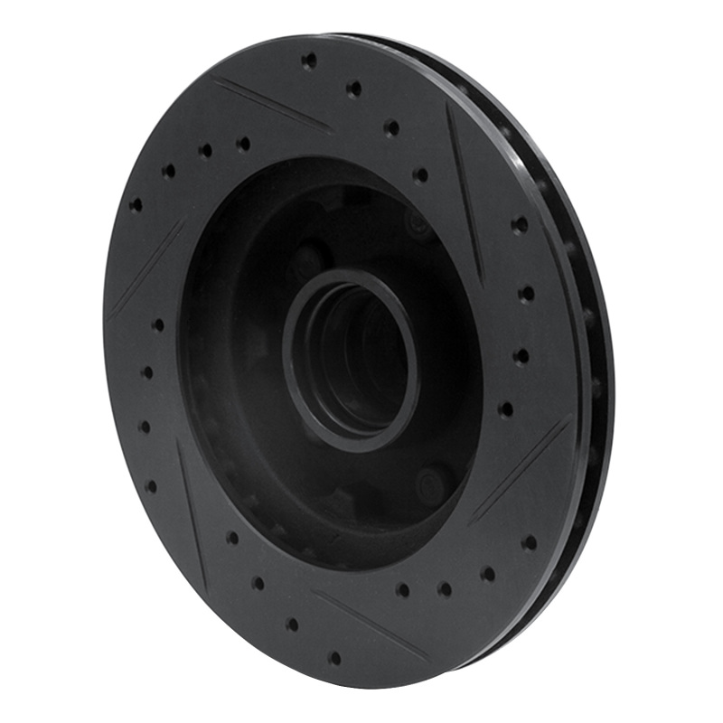 Picture of R1 86-92 Ford Bronco II Front Left Drilled & Slotted Black Brake Rotor