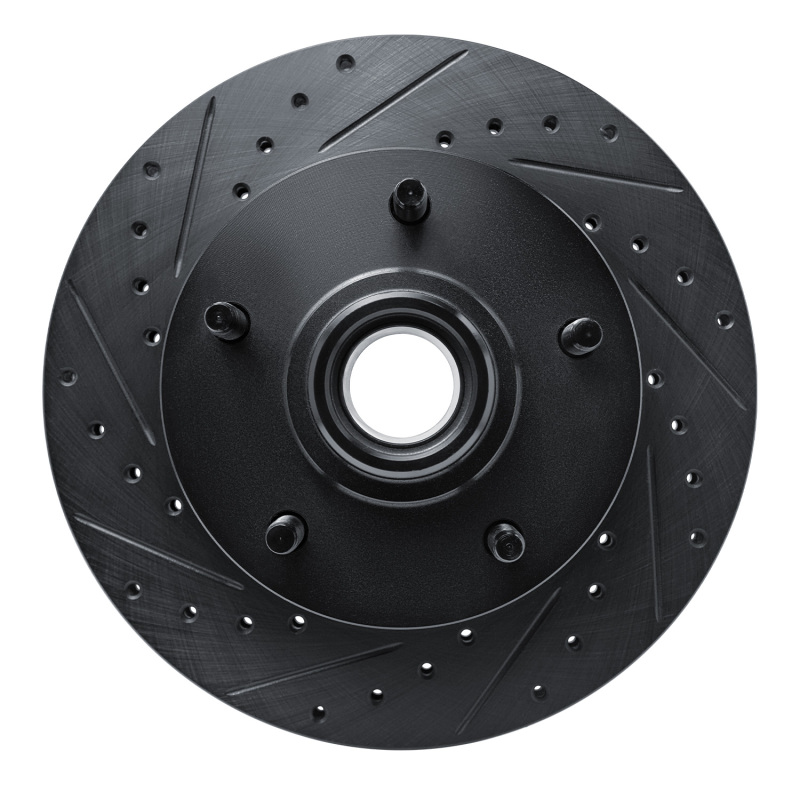 Picture of R1 94-01 Ford F-150 RWD Front Left Drilled & Slotted Black Brake Rotor