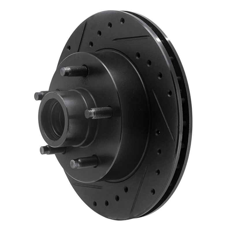 Picture of R1 86-92 Ford Bronco II Front Left Drilled & Slotted Black Brake Rotor