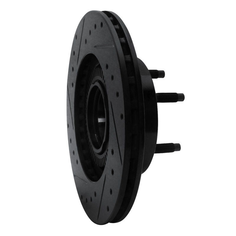 Picture of R1 93-94 Ford Explorer Front Right Drilled & Slotted Black Brake Rotor