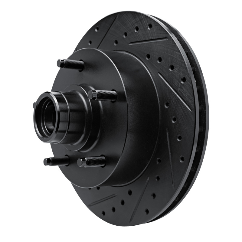 Picture of R1 94-01 Ford F-150 RWD Front Left Drilled & Slotted Black Brake Rotor