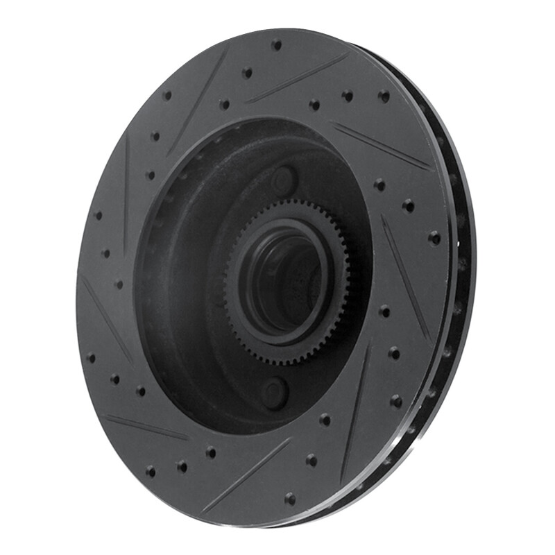 Picture of R1 94-03 Ford E-150 Club Wagon Front Right Drilled & Slotted Black Brake Rotor
