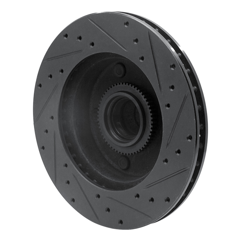 Picture of R1 94-03 Ford E-150 Econoline Front Left Drilled & Slotted Black Brake Rotor