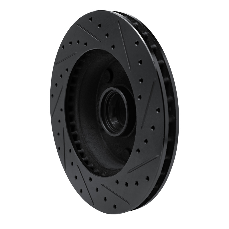 Picture of R1 94-01 Ford F-150 RWD Front Left Drilled & Slotted Black Brake Rotor