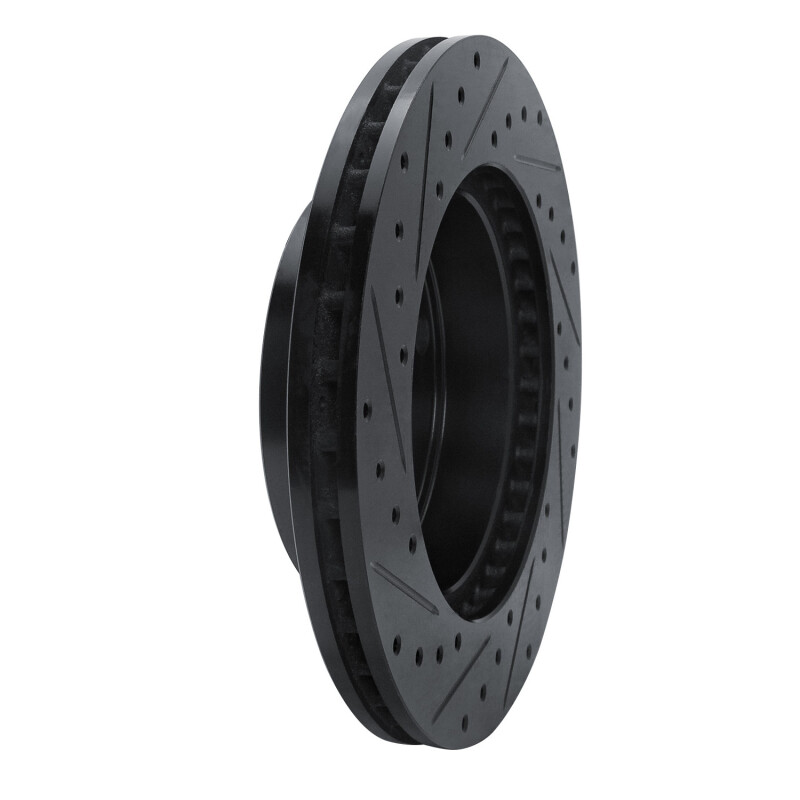 Picture of R1 94-96 Ford F-150 4WD Front Right Drilled & Slotted Black Brake Rotor