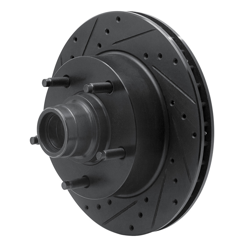 Picture of R1 94-03 Ford E-150 Econoline Front Left Drilled & Slotted Black Brake Rotor