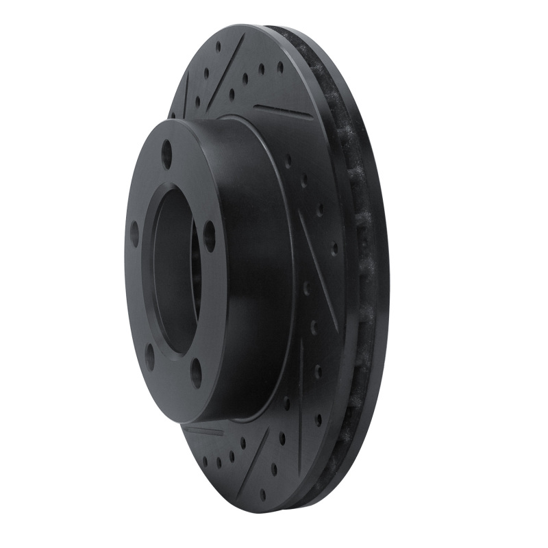 Picture of R1 94-96 Ford F-150 4WD Front Left Drilled & Slotted Black Brake Rotor