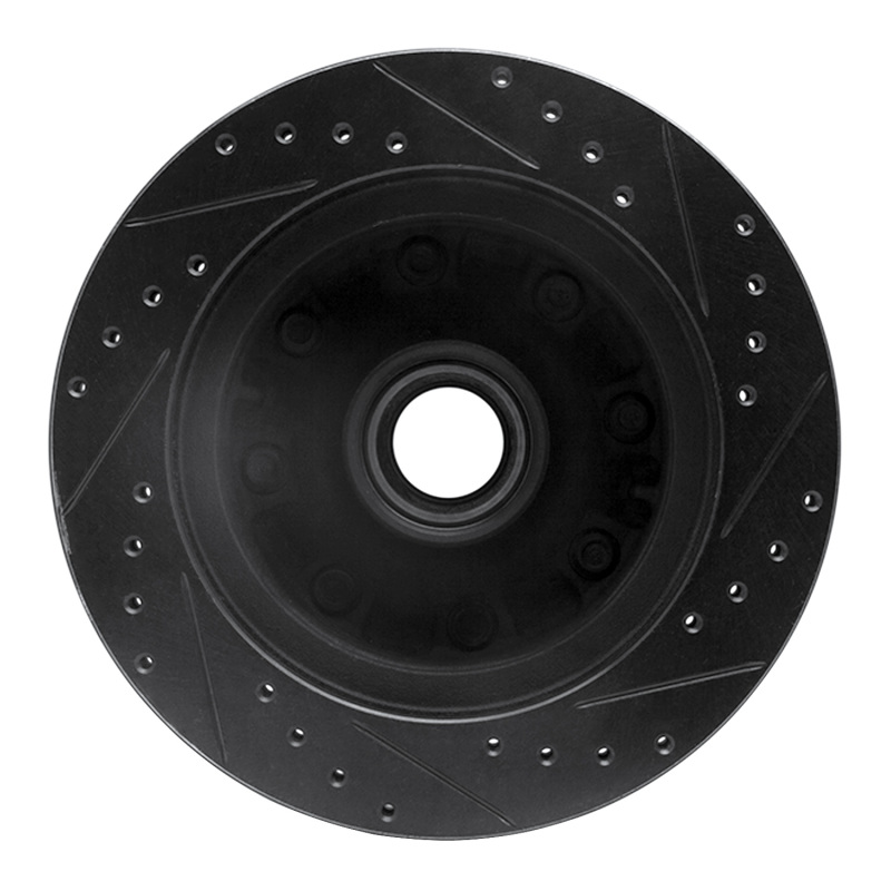 Picture of R1 95-04 Ford E-250 Econoline Front Left Drilled & Slotted Black Brake Rotor