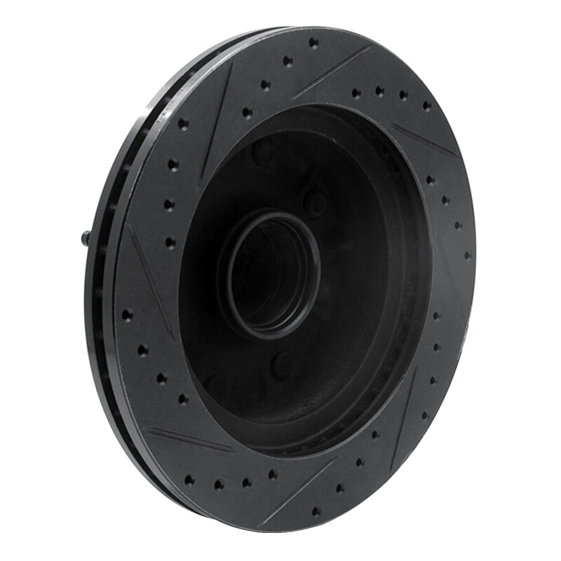 Picture of R1 95-04 Ford E-350 Econoline Front Right Drilled & Slotted Black Brake Rotor