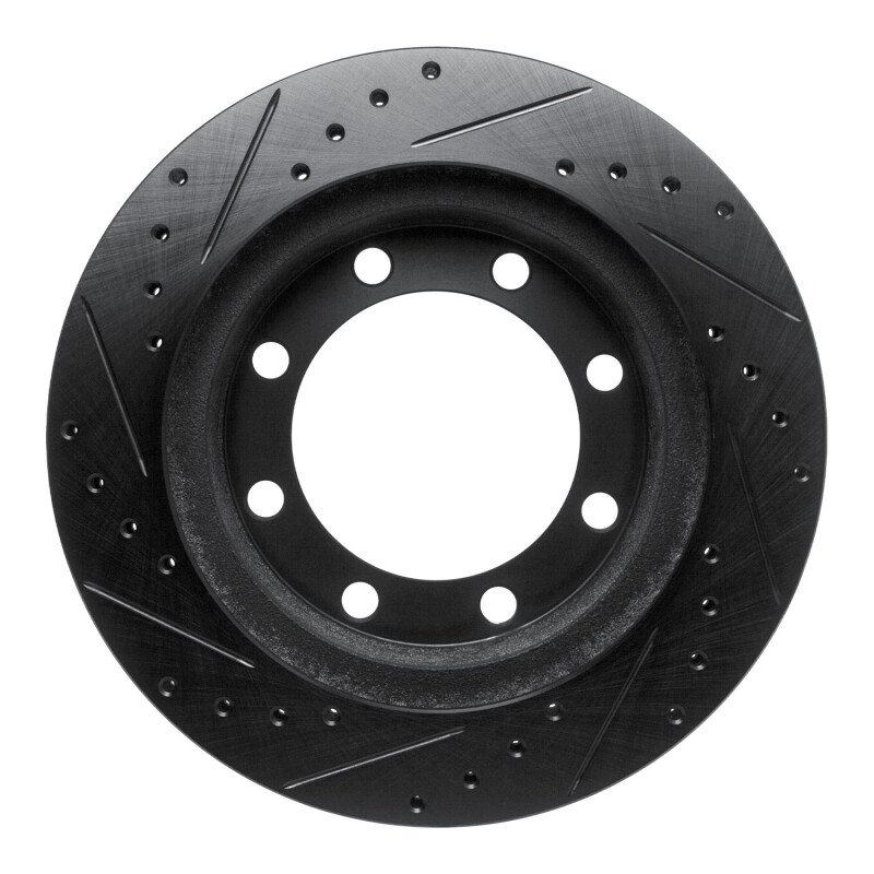 Picture of R1 95-99 Ford F-350 4WD (Excl Super Duty) Front Right Drilled & Slotted Black Brake Rotor