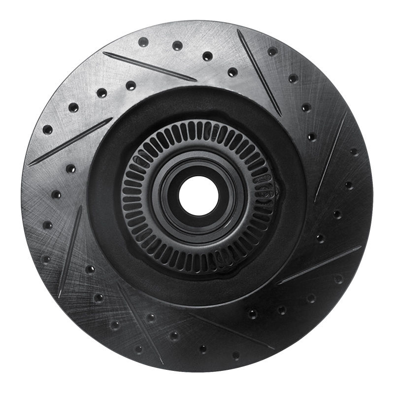 Picture of R1 95-11 Ford Explorer Front Left Drilled & Slotted Black Brake Rotor