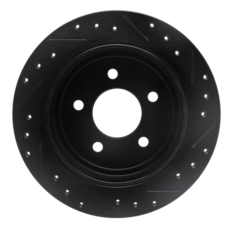 Picture of R1 95-02 Ford Explorer Sport Rear Left Drilled & Slotted Black Brake Rotor