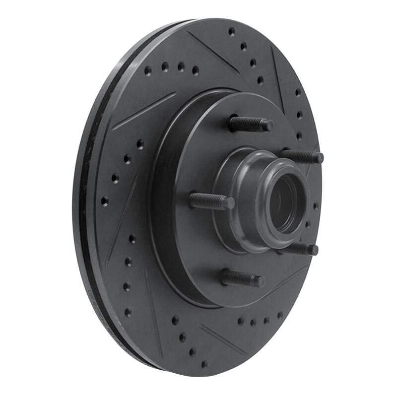 Picture of R1 97-99 Ford F-150 RWD Front Right Drilled & Slotted Black Brake Rotor