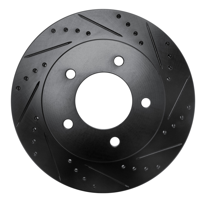 Picture of R1 97-04 Ford F-150 4WD Front Right Drilled & Slotted Black Brake Rotor