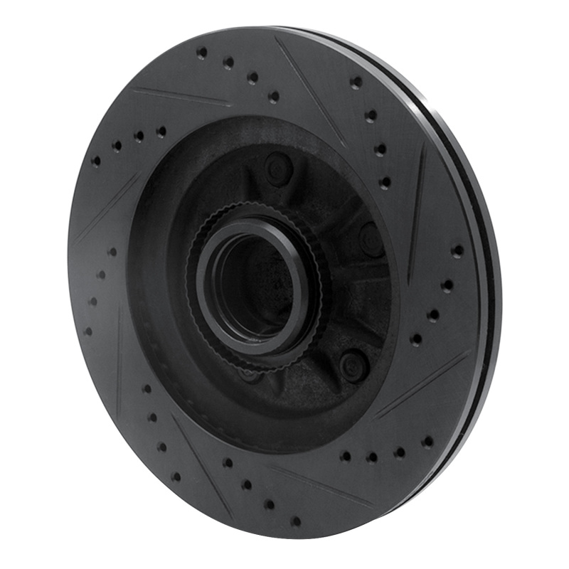 Picture of R1 97-99 Ford F-150 RWD Front Left Drilled & Slotted Black Brake Rotor