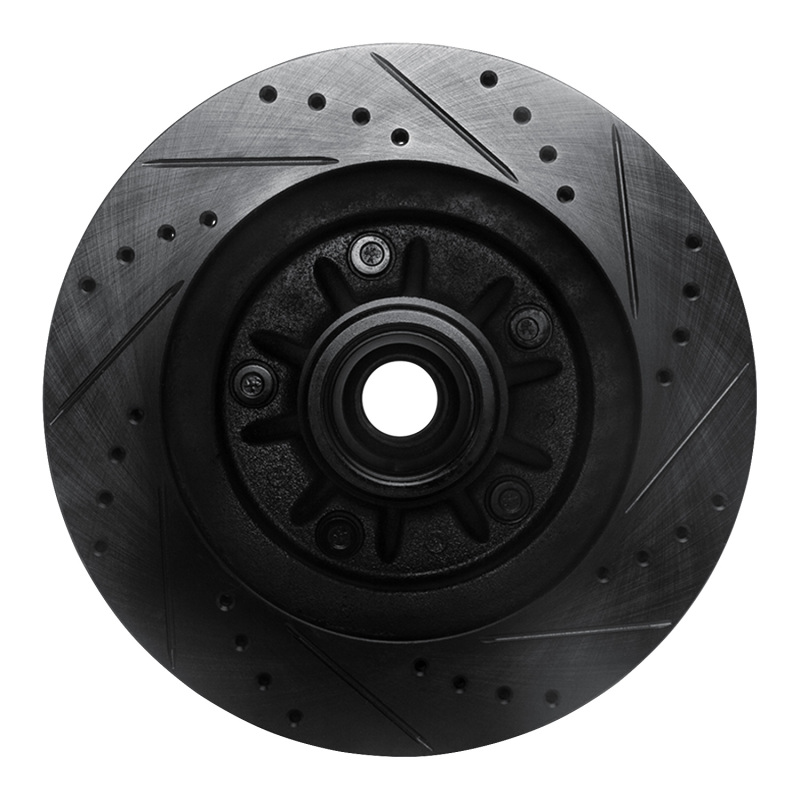 Picture of R1 97-99 Ford F-150 RWD Front Left Drilled & Slotted Black Brake Rotor