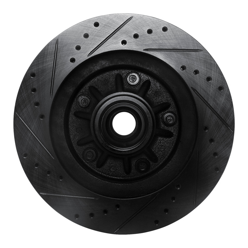 Picture of R1 97-99 Ford F-150 RWD Front Right Drilled & Slotted Black Brake Rotor