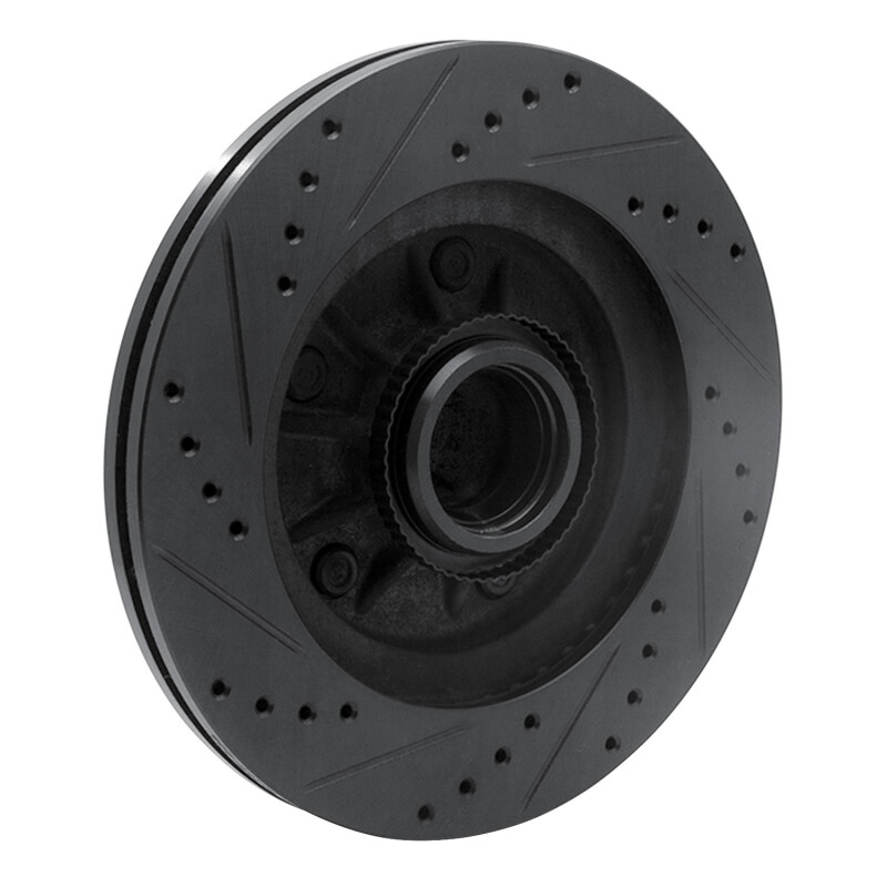 Picture of R1 97-99 Ford F-150 RWD Front Right Drilled & Slotted Black Brake Rotor