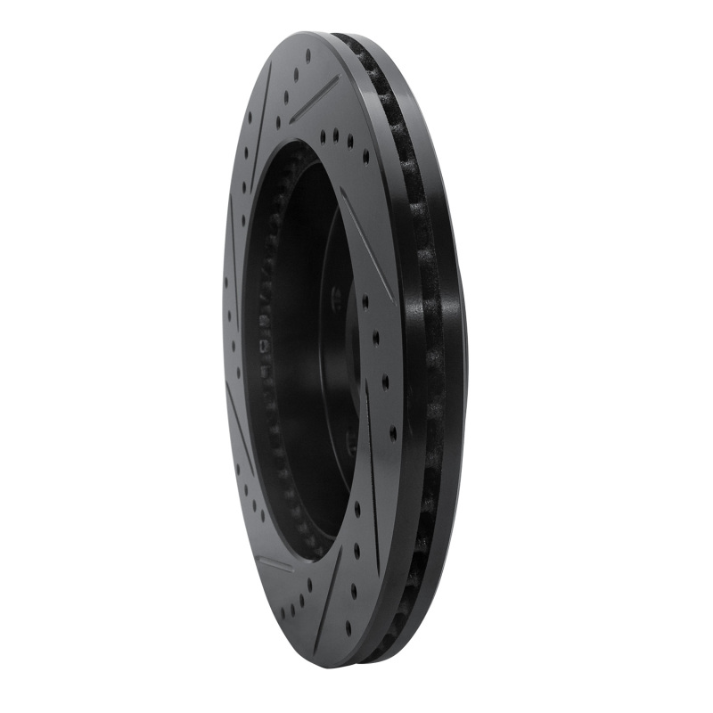 Picture of R1 97-04 Ford F-150 4WD Front Right Drilled & Slotted Black Brake Rotor