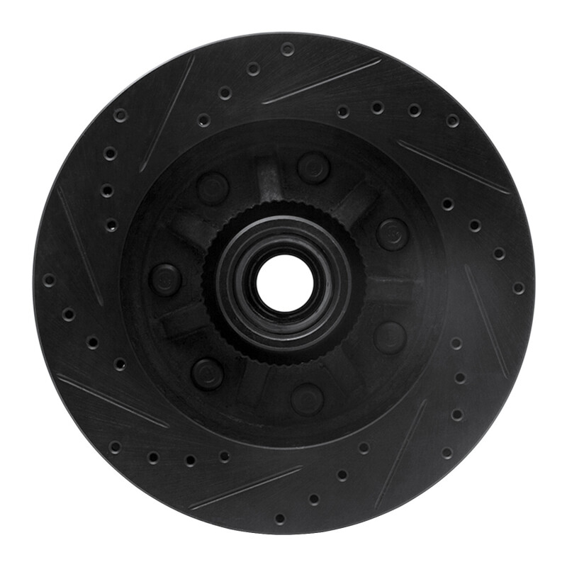 Picture of R1 97-04 Ford F-150 RWD Front Right Drilled & Slotted Black Brake Rotor