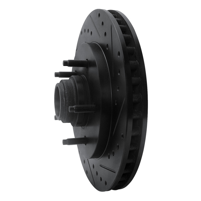 Picture of R1 97-00 Ford Expedition Front Right Drilled & Slotted Black Brake Rotor