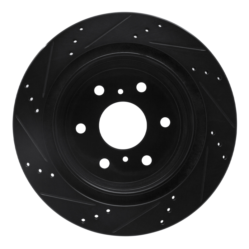 Picture of R1 97-02 Ford F-250 2WD (Excl Super Duty) Front Right Drilled & Slotted Black Brake Rotor