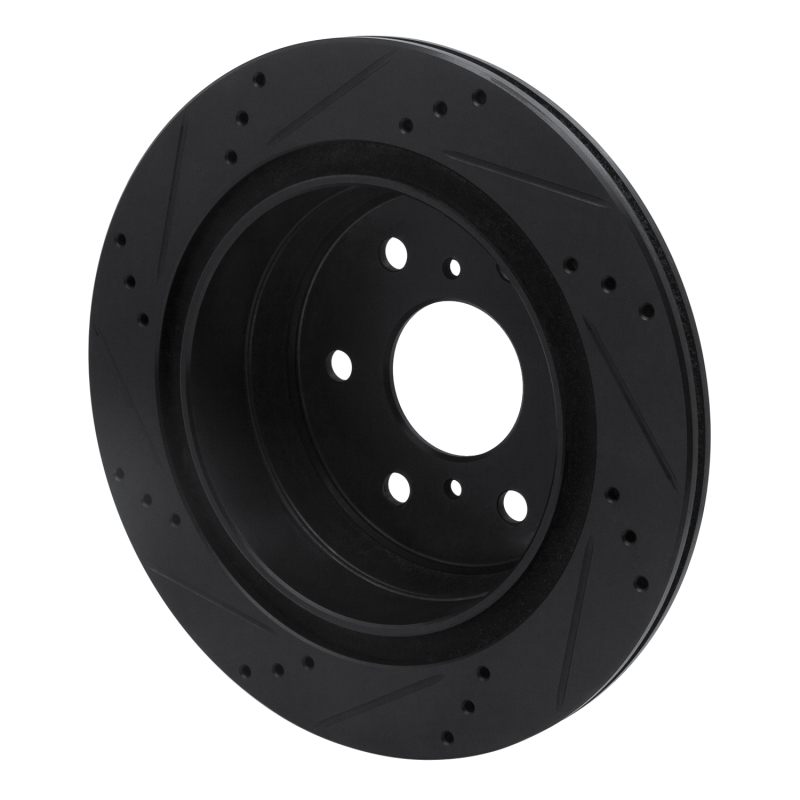 Picture of R1 97-02 Ford F-250 2WD (Excl Super Duty) Front Right Drilled & Slotted Black Brake Rotor