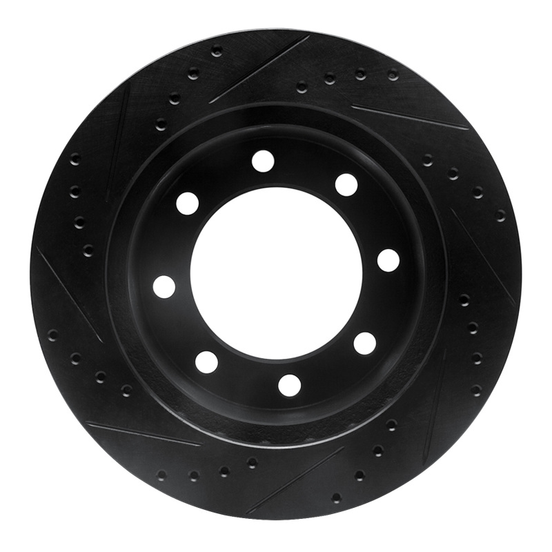 Picture of R1 99-99 Ford F-250 4WD (Super Duty) Front Right Drilled & Slotted Black Brake Rotor
