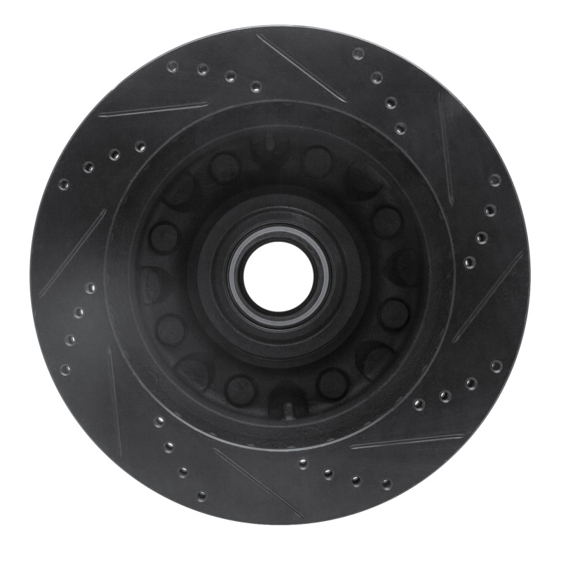 Picture of R1 99-02 Ford F-250 2WD (Super Duty) Front Left Drilled & Slotted Black Brake Rotor