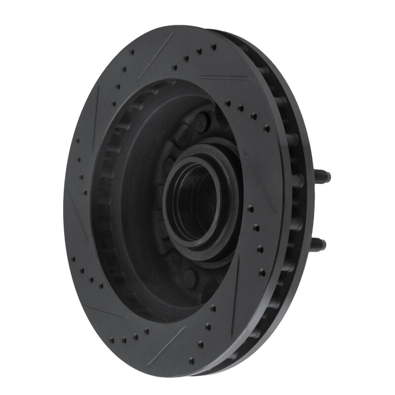 Picture of R1 99-02 Ford F-250 2WD (Super Duty) Front Right Drilled & Slotted Black Brake Rotor