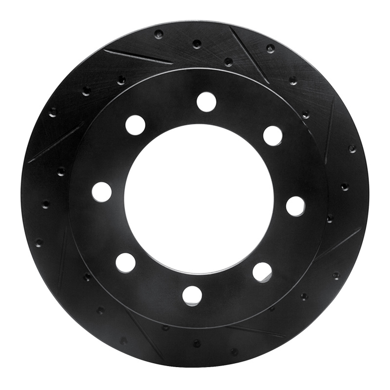 Picture of R1 99-07 Ford E-150 Econoline Rear Right Drilled & Slotted Black Brake Rotor