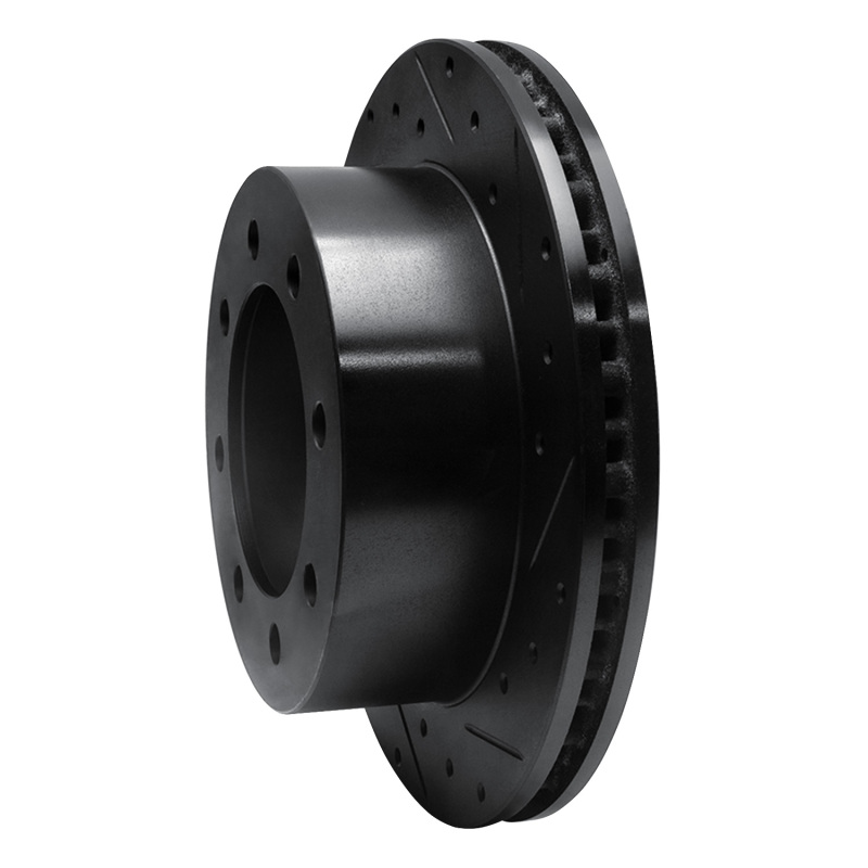 Picture of R1 99-07 Ford E-150 Econoline Rear Right Drilled & Slotted Black Brake Rotor