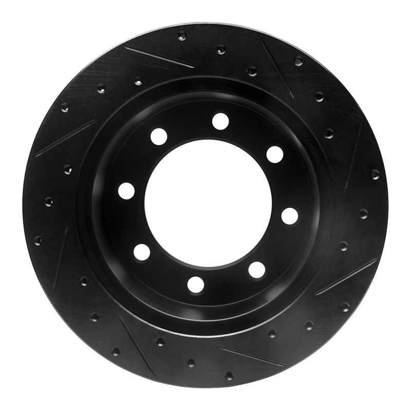 Picture of R1 99-07 Ford E-250 Econoline Rear Left Drilled & Slotted Black Brake Rotor