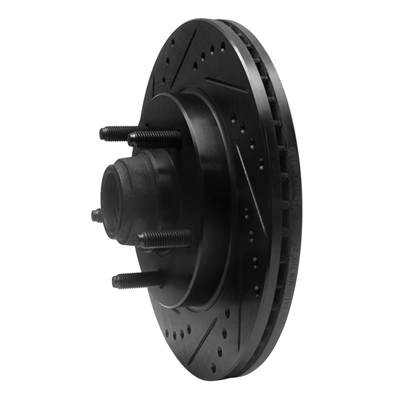 Picture of R1 00-04 Ford F-150 RWD Front Left Drilled & Slotted Black Brake Rotor