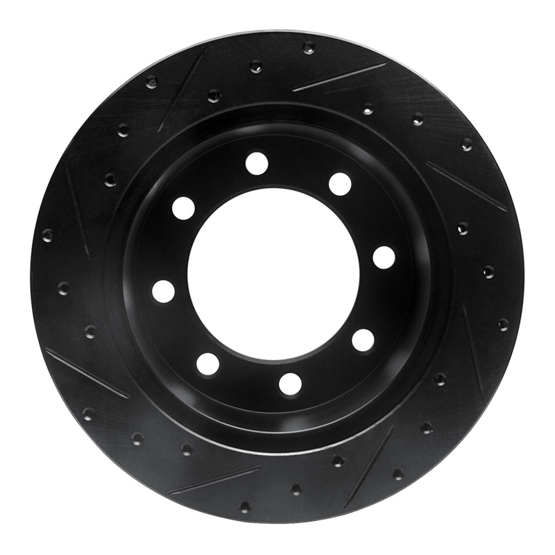 Picture of R1 99-07 Ford E-150 Econoline Rear Right Drilled & Slotted Black Brake Rotor