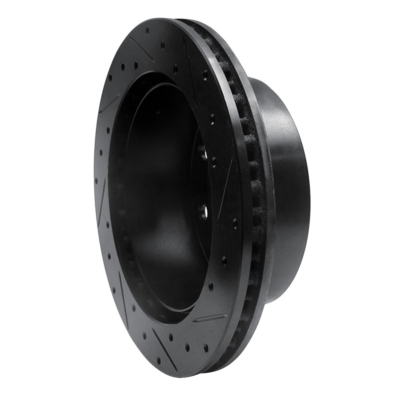 Picture of R1 99-07 Ford E-250 Econoline Rear Left Drilled & Slotted Black Brake Rotor