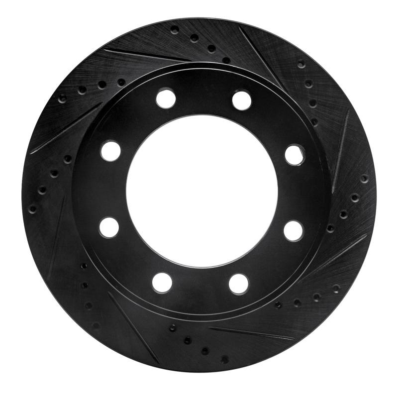 Picture of R1 99-05 Ford F-250 4WD (Super Duty) Front Right Drilled & Slotted Black Brake Rotor