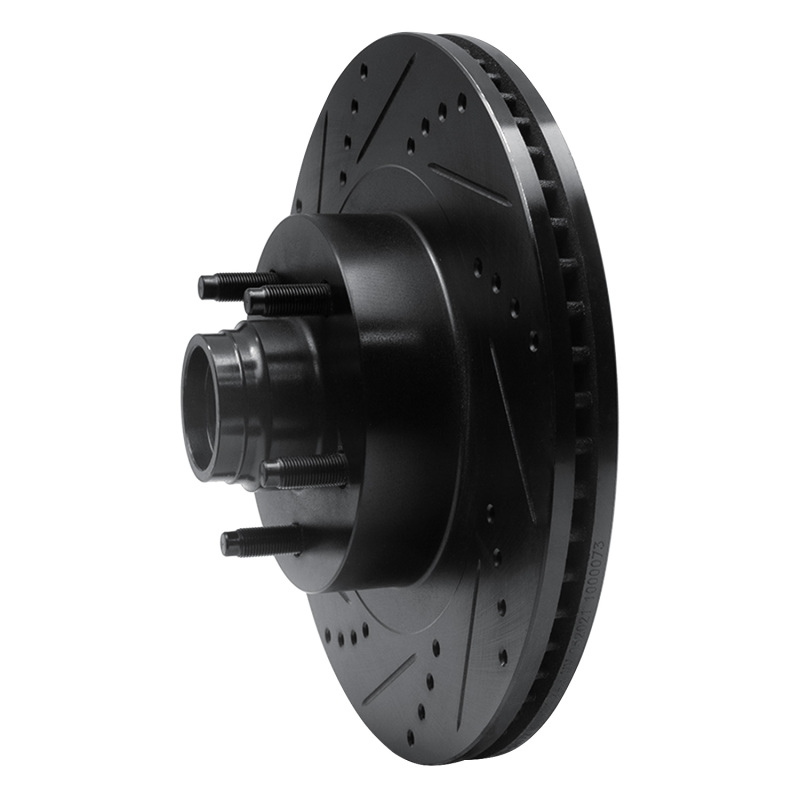 Picture of R1 01-05 Ford Explorer Sport Front Left Drilled & Slotted Black Brake Rotor