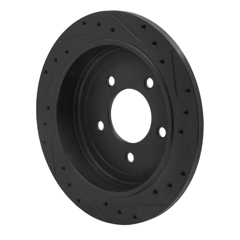 Picture of R1 97-04 Ford F-150 RWD Rear Left Drilled & Slotted Black Brake Rotor