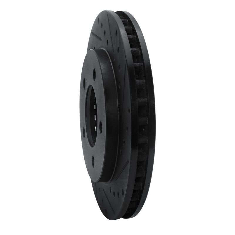 Picture of R1 97-02 Ford Expedition Front Right Drilled & Slotted Black Brake Rotor