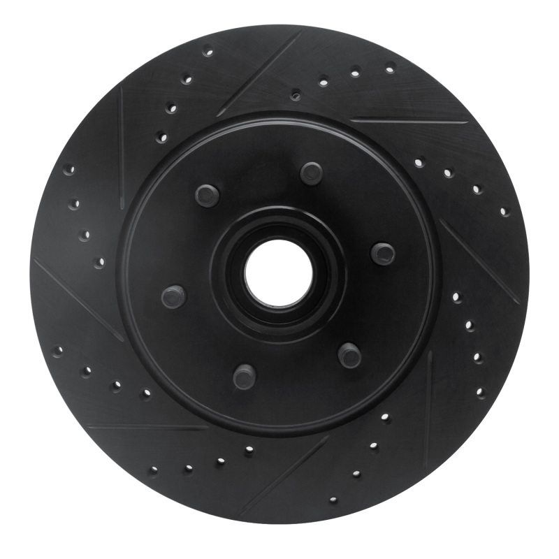Picture of R1 04-08 Ford F-150 RWD Front Left Drilled & Slotted Black Brake Rotor