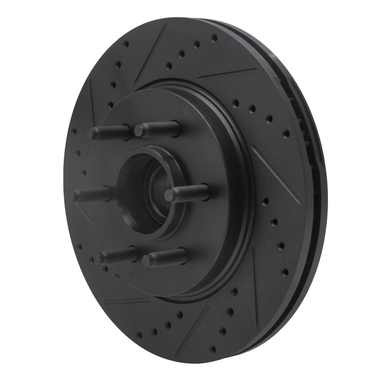 Picture of R1 04-08 Ford F-150 RWD Front Left Drilled & Slotted Black Brake Rotor